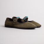 Load image into Gallery viewer, CHIARA TOTIRE SUEDE IN OLIVE-KHAKI