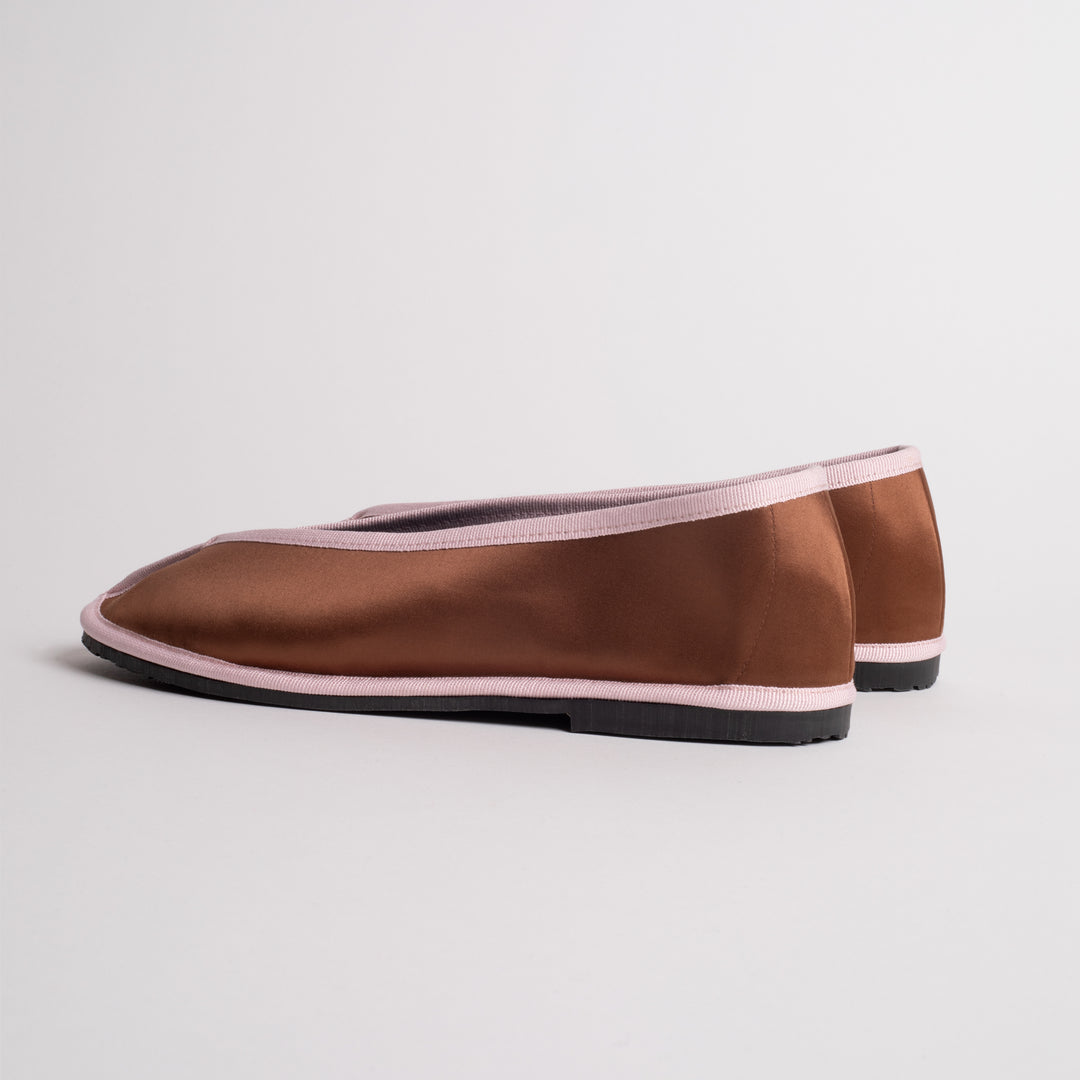 MARIA DE LA ORDEN 1 SATIN IN BROWN-PINK