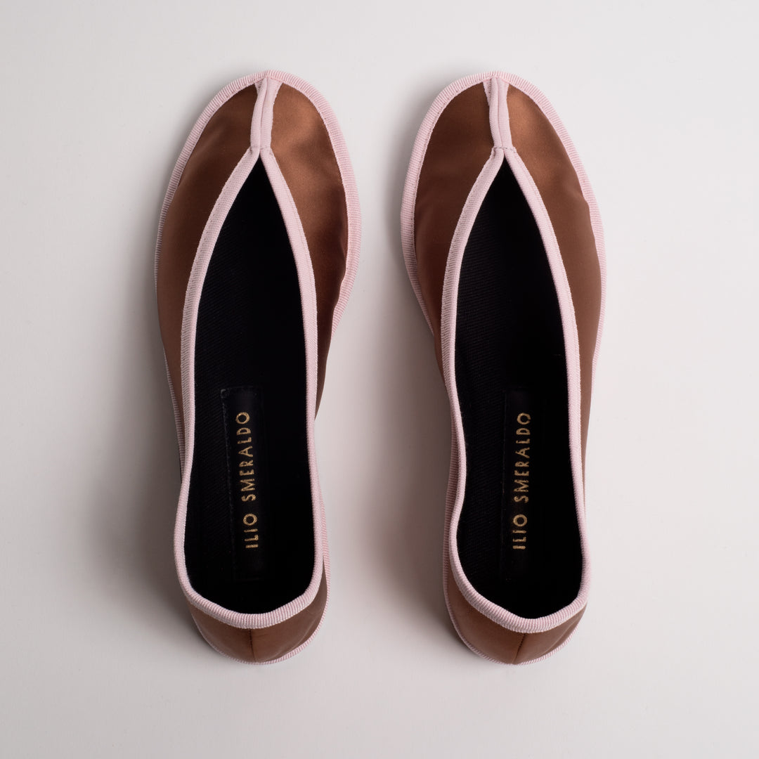 MARIA DE LA ORDEN 1 SATIN IN BROWN-PINK