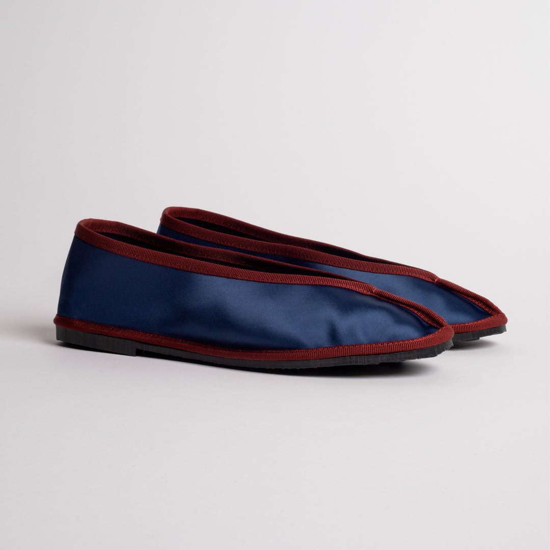 MARIA DE LA ORDEN 1 SATIN IN NAVY-BURGUNDY
