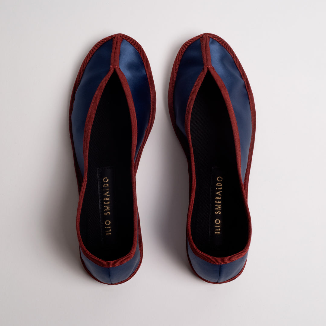MARIA DE LA ORDEN 1 SATIN IN NAVY-BURGUNDY
