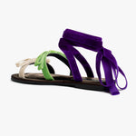 Load image into Gallery viewer, PORTO CERVO SUEDE LEATHER IN PURPLE / GREEN / CREAM