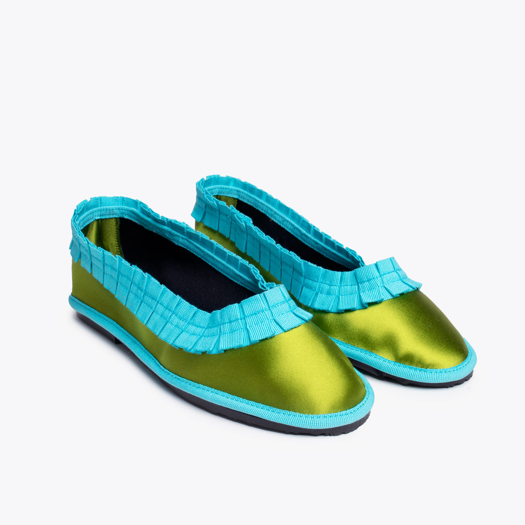 MARTA4 SATIN IN GREEN / ACQUAMARINE