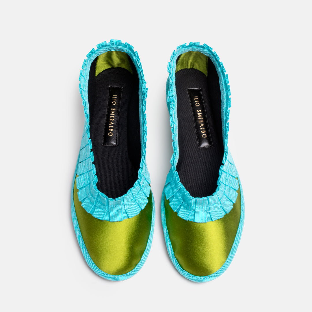 MARTA4 SATIN IN GREEN / ACQUAMARINE