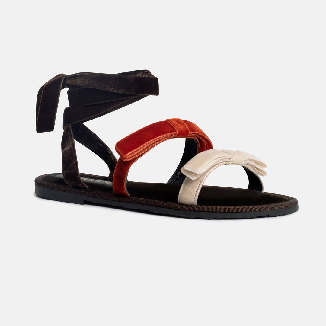 PORTO CERVO SUEDE LEATHER IN BROWN / CARAMEL / CREAM