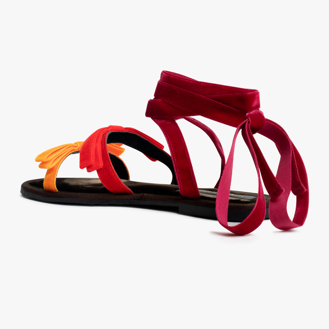 PORTO CERVO SUEDE LEATHER IN BURGUNDY / RED / ORANGE