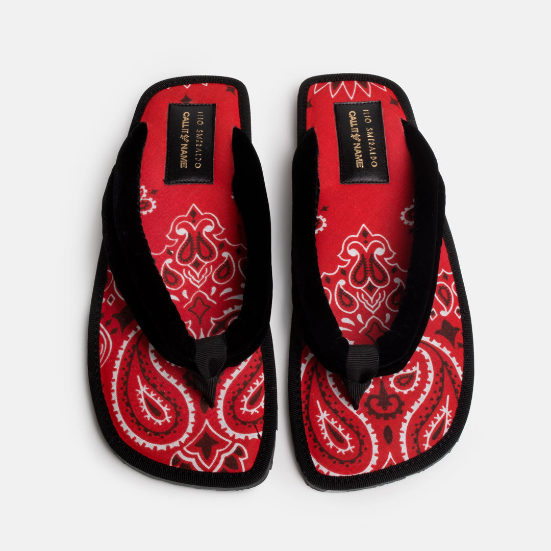 POSITANO BANDANA IN RED & BLACK
